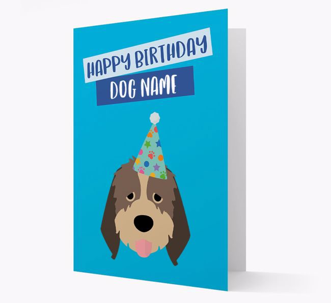 Personalised 'Happy Birthday {dogsName}' Card with {breedCommonName} Icon